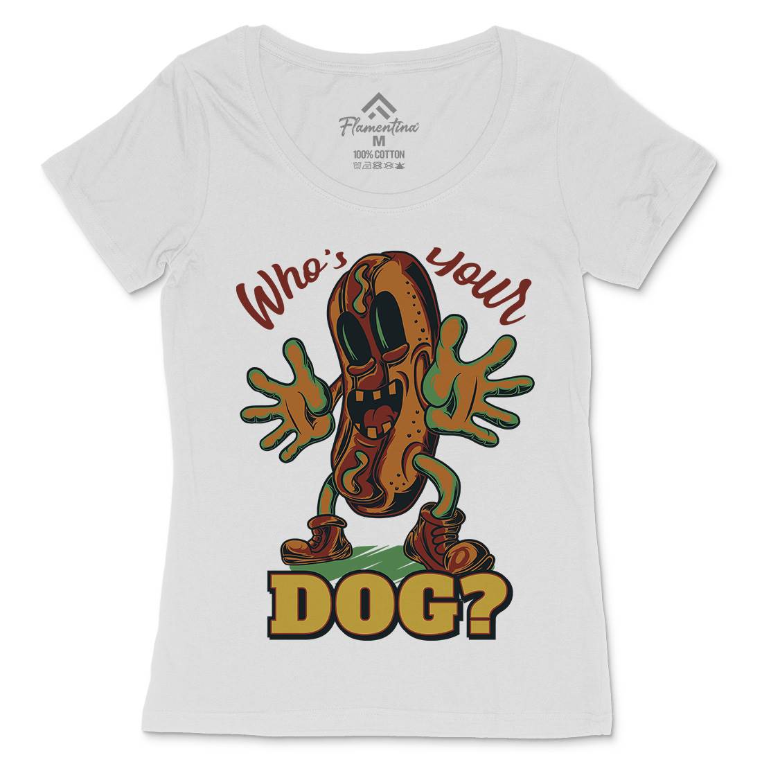 Hot Dog Womens Scoop Neck T-Shirt Food C822