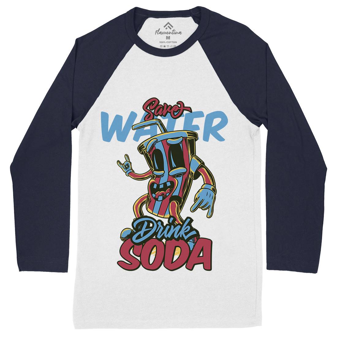 Drink Soda Mens Long Sleeve Baseball T-Shirt Drinks C823
