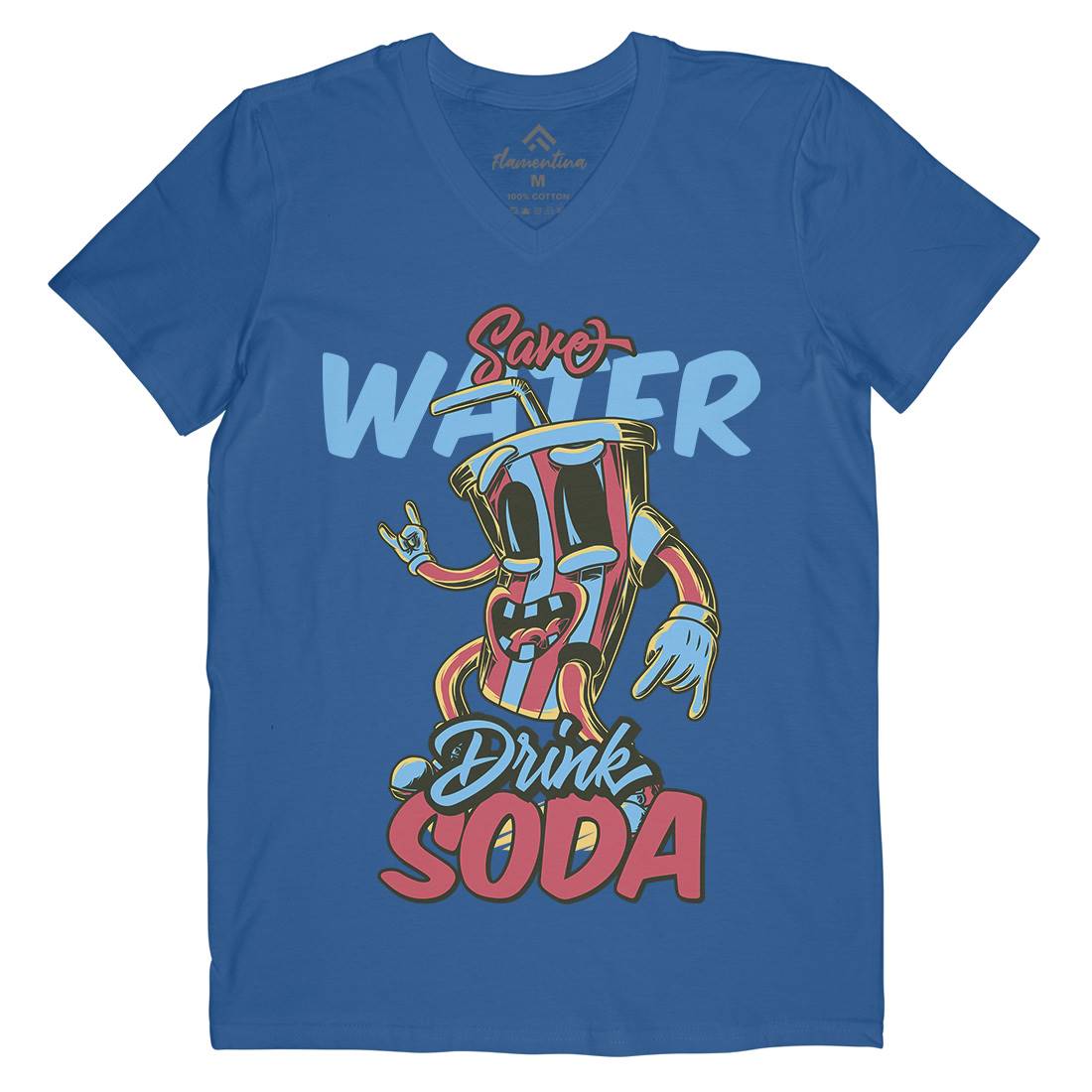 Drink Soda Mens V-Neck T-Shirt Drinks C823