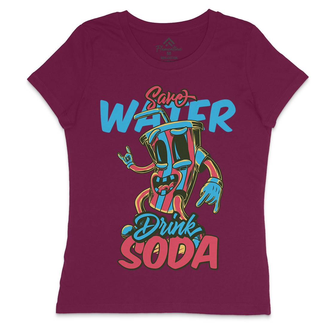 Drink Soda Womens Crew Neck T-Shirt Drinks C823