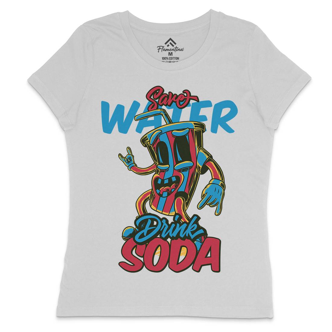 Drink Soda Womens Crew Neck T-Shirt Drinks C823