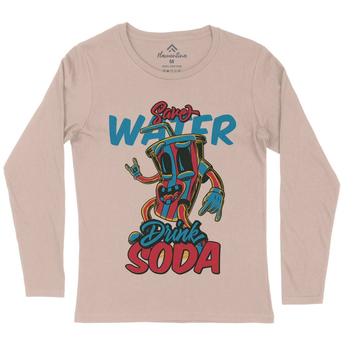Drink Soda Womens Long Sleeve T-Shirt Drinks C823