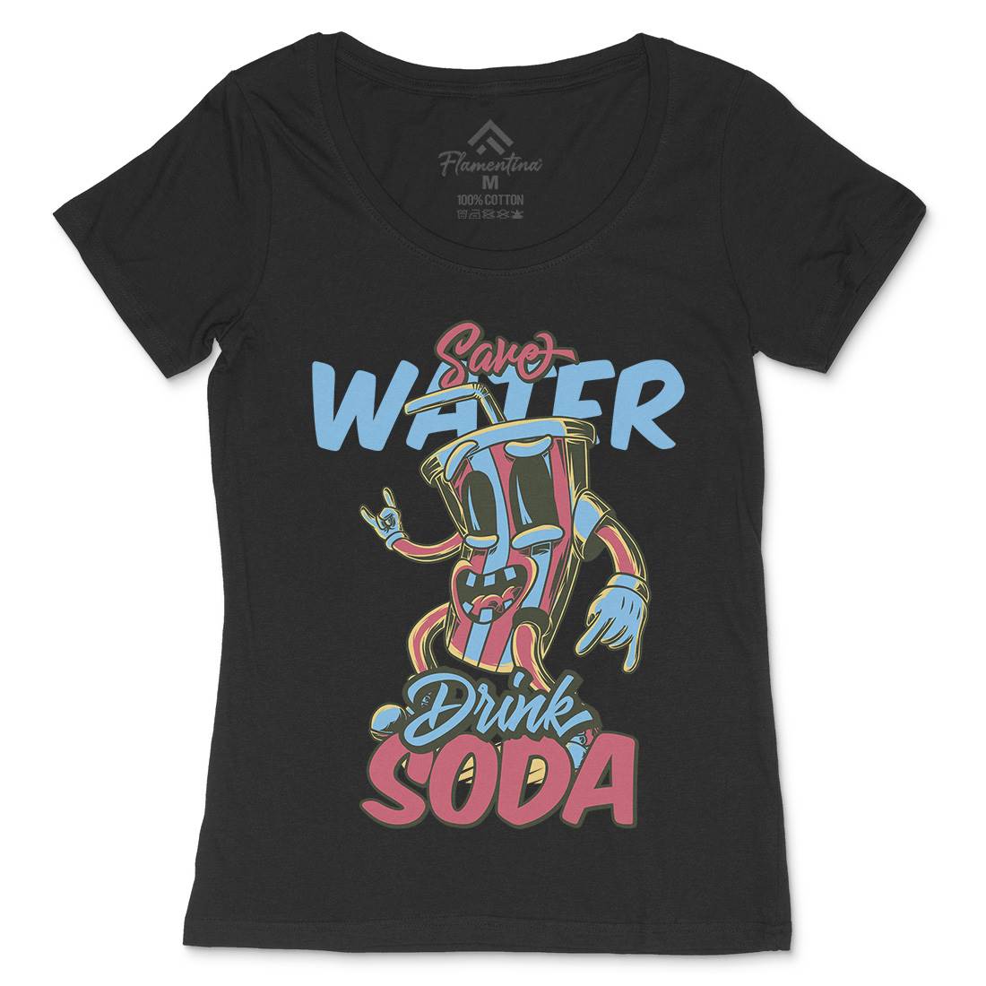 Drink Soda Womens Scoop Neck T-Shirt Drinks C823