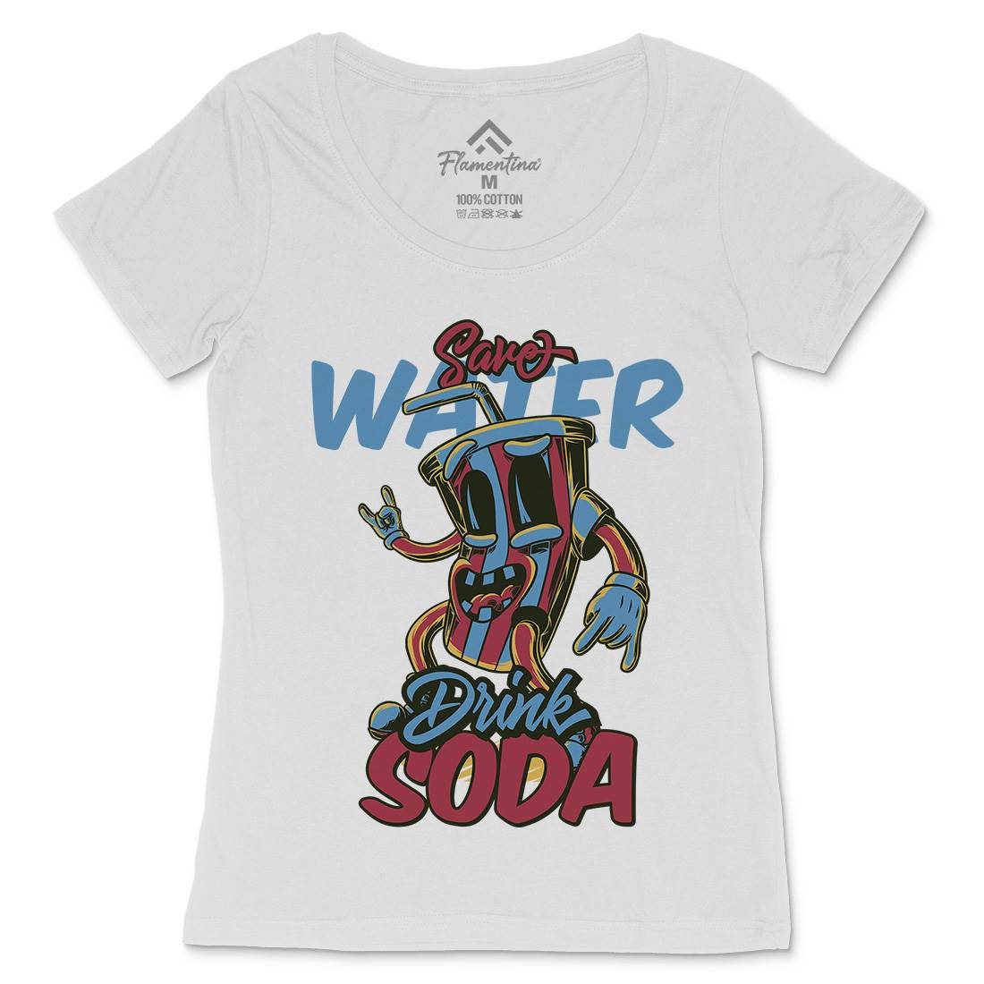 Drink Soda Womens Scoop Neck T-Shirt Drinks C823