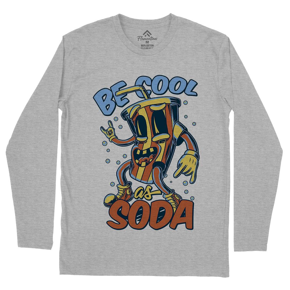 Soda Mens Long Sleeve T-Shirt Drinks C824