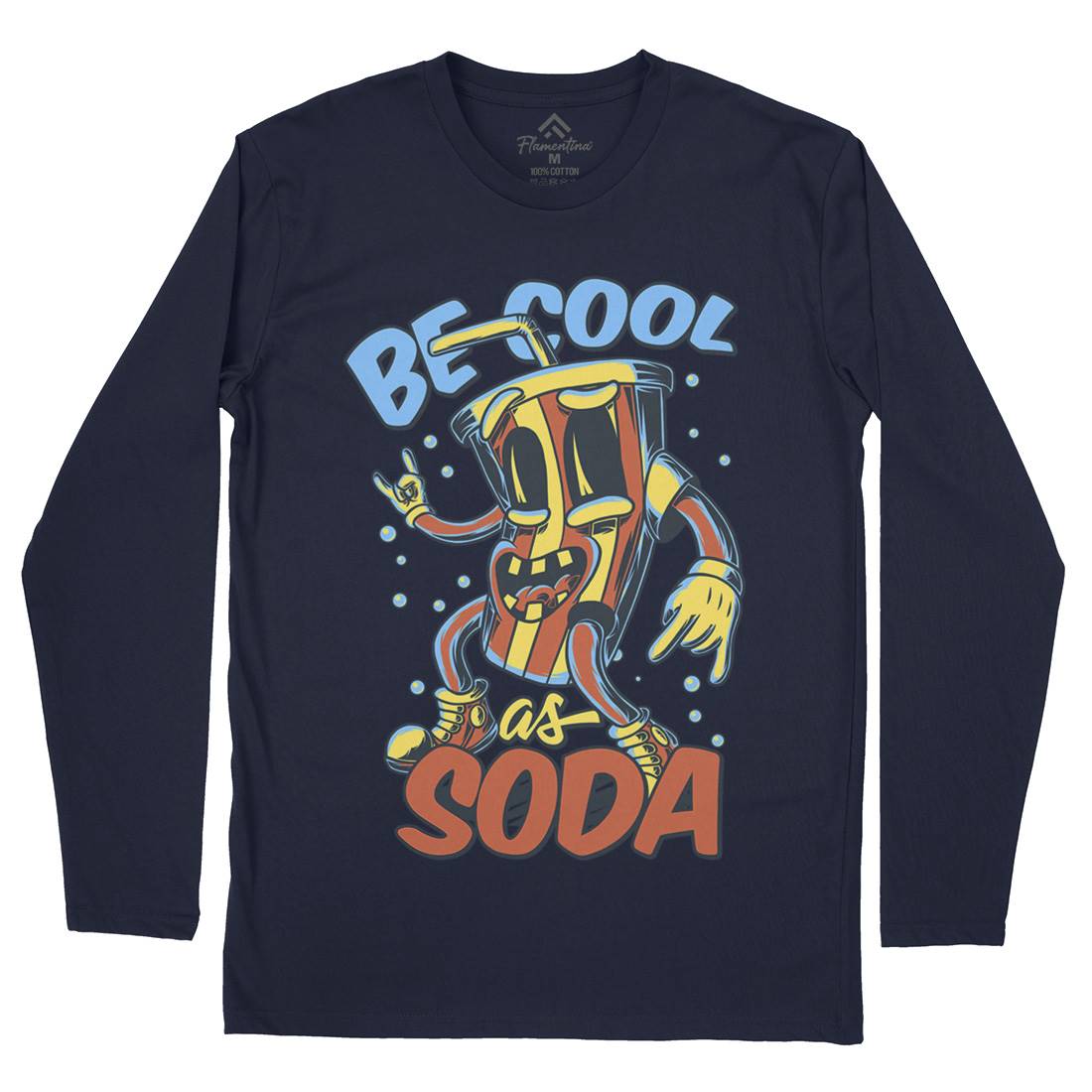 Soda Mens Long Sleeve T-Shirt Drinks C824