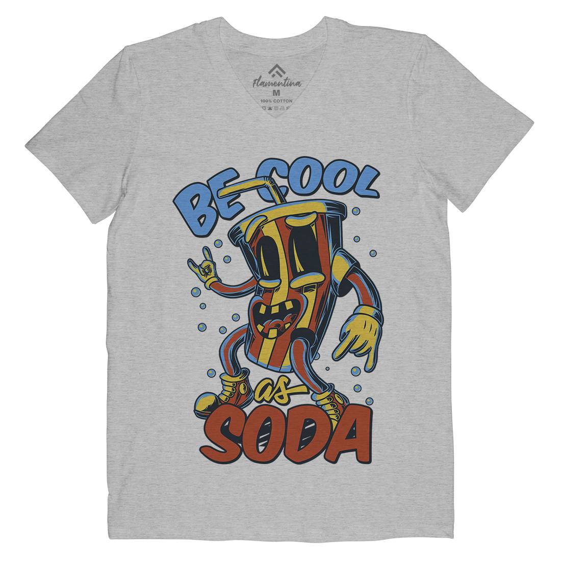 Soda Mens V-Neck T-Shirt Drinks C824