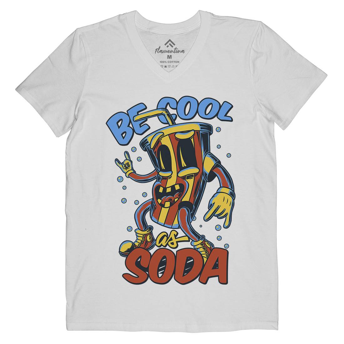 Soda Mens V-Neck T-Shirt Drinks C824