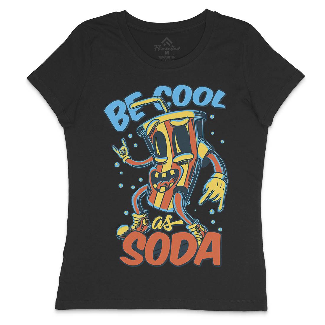 Soda Womens Crew Neck T-Shirt Drinks C824