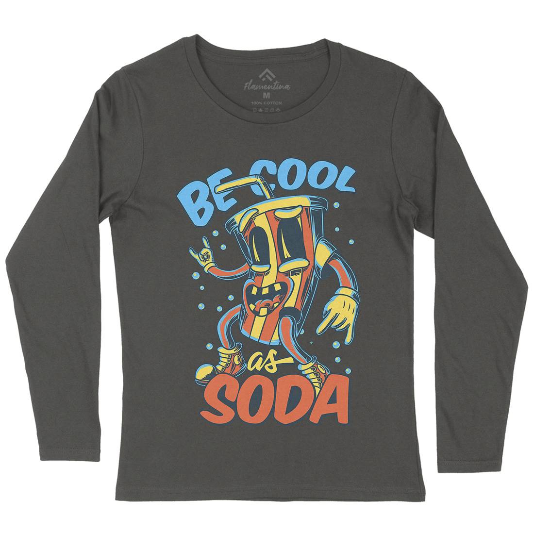 Soda Womens Long Sleeve T-Shirt Drinks C824