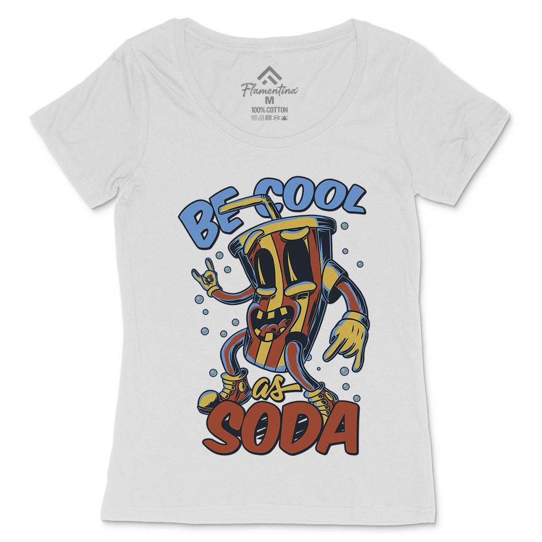 Soda Womens Scoop Neck T-Shirt Drinks C824