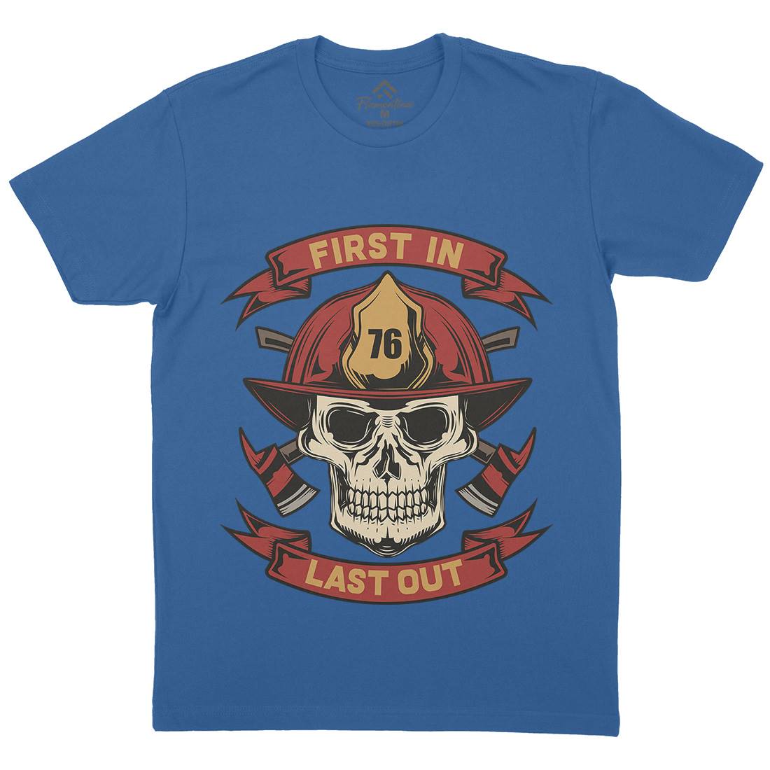 First In Last Out Mens Crew Neck T-Shirt Firefighters C825