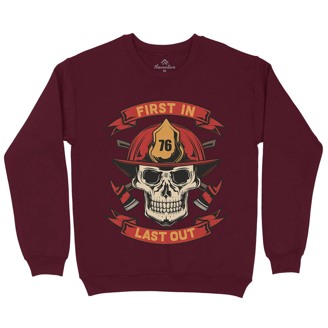 First In Last Out Kids Crew Neck Sweatshirt Firefighters C825