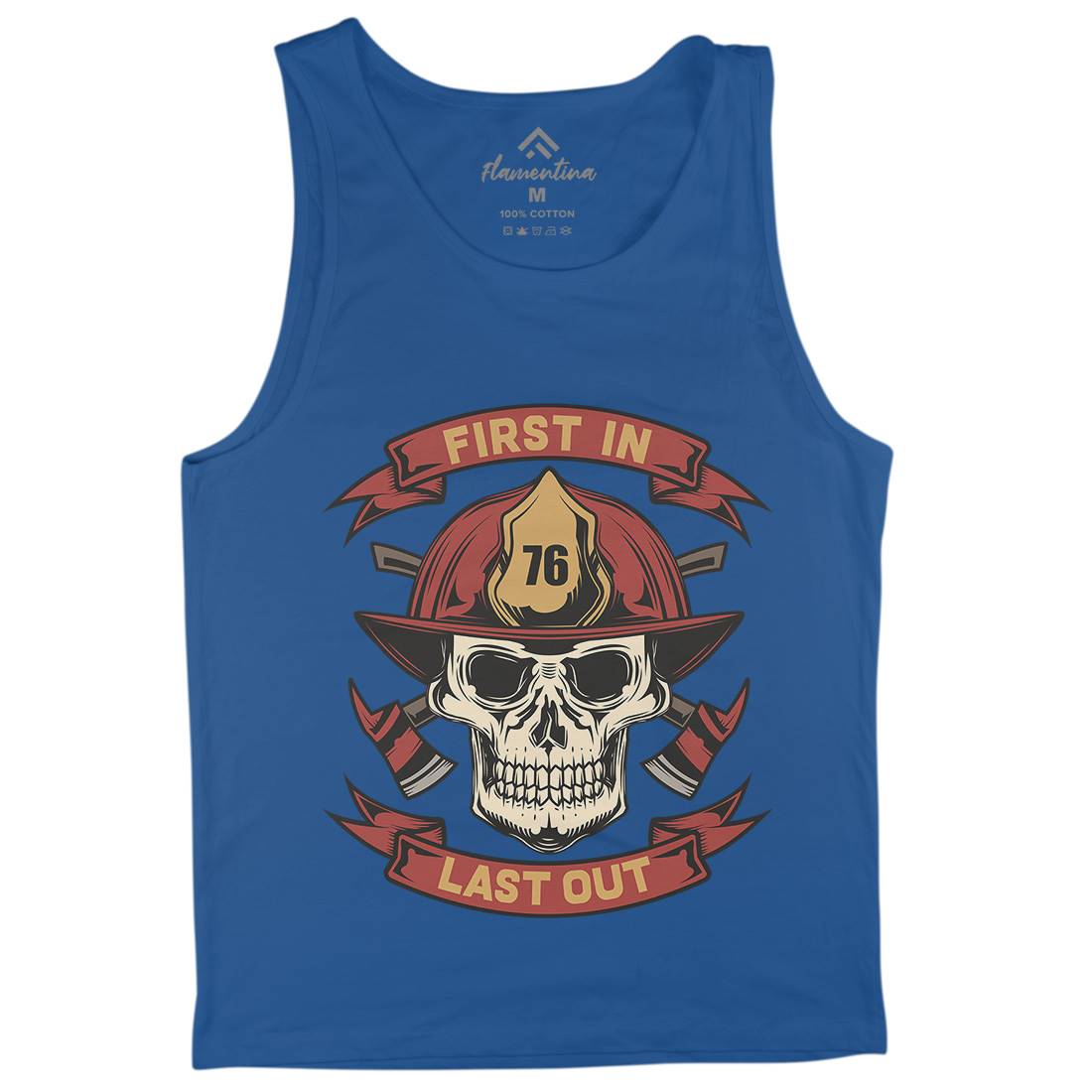 First In Last Out Mens Tank Top Vest Firefighters C825