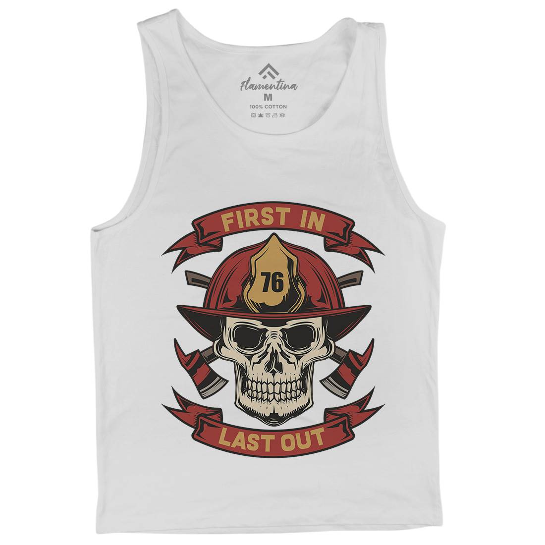 First In Last Out Mens Tank Top Vest Firefighters C825