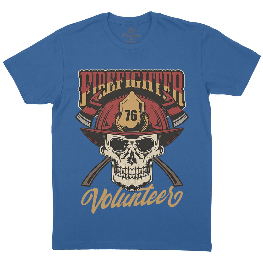 Volunteer Mens Crew Neck T-Shirt Firefighters C826