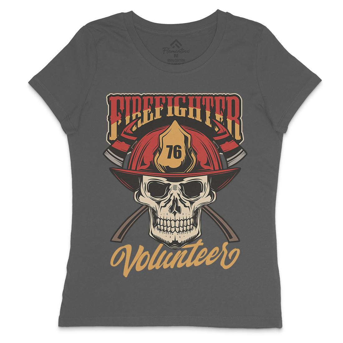 Volunteer Womens Crew Neck T-Shirt Firefighters C826