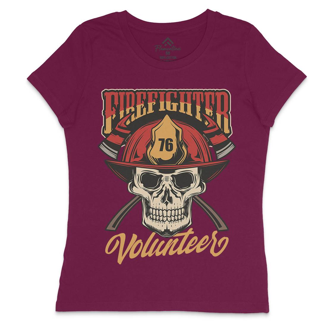 Volunteer Womens Crew Neck T-Shirt Firefighters C826