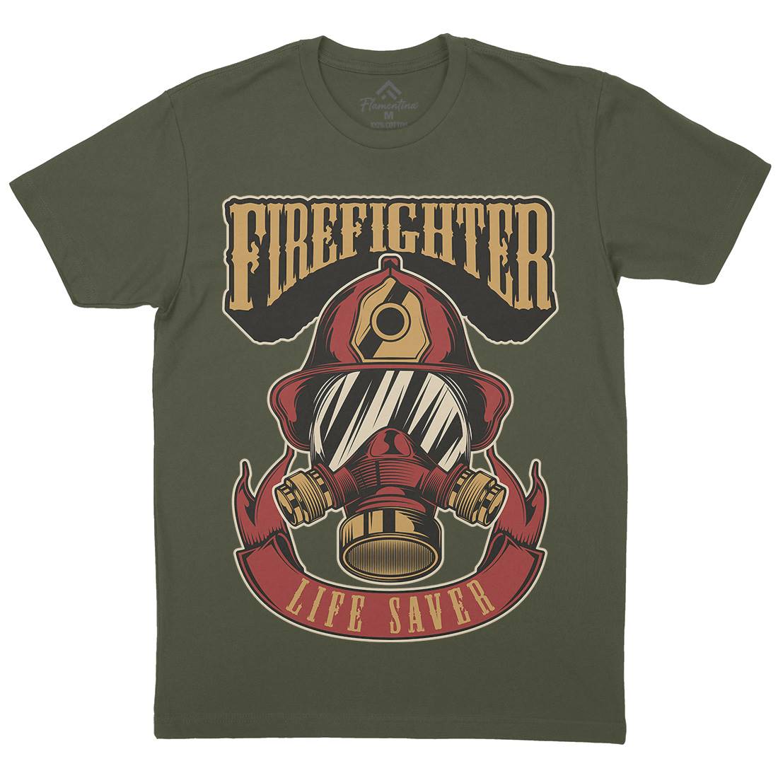 Life Saver Mens Crew Neck T-Shirt Firefighters C827