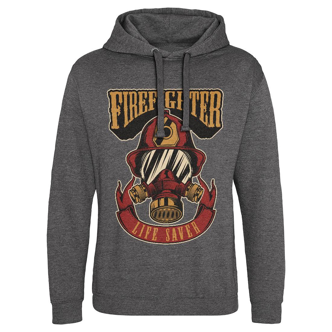 Life Saver Mens Hoodie Without Pocket Firefighters C827