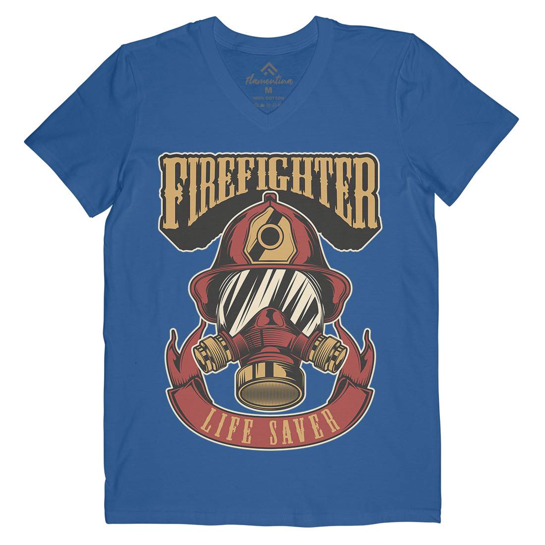 Life Saver Mens V-Neck T-Shirt Firefighters C827