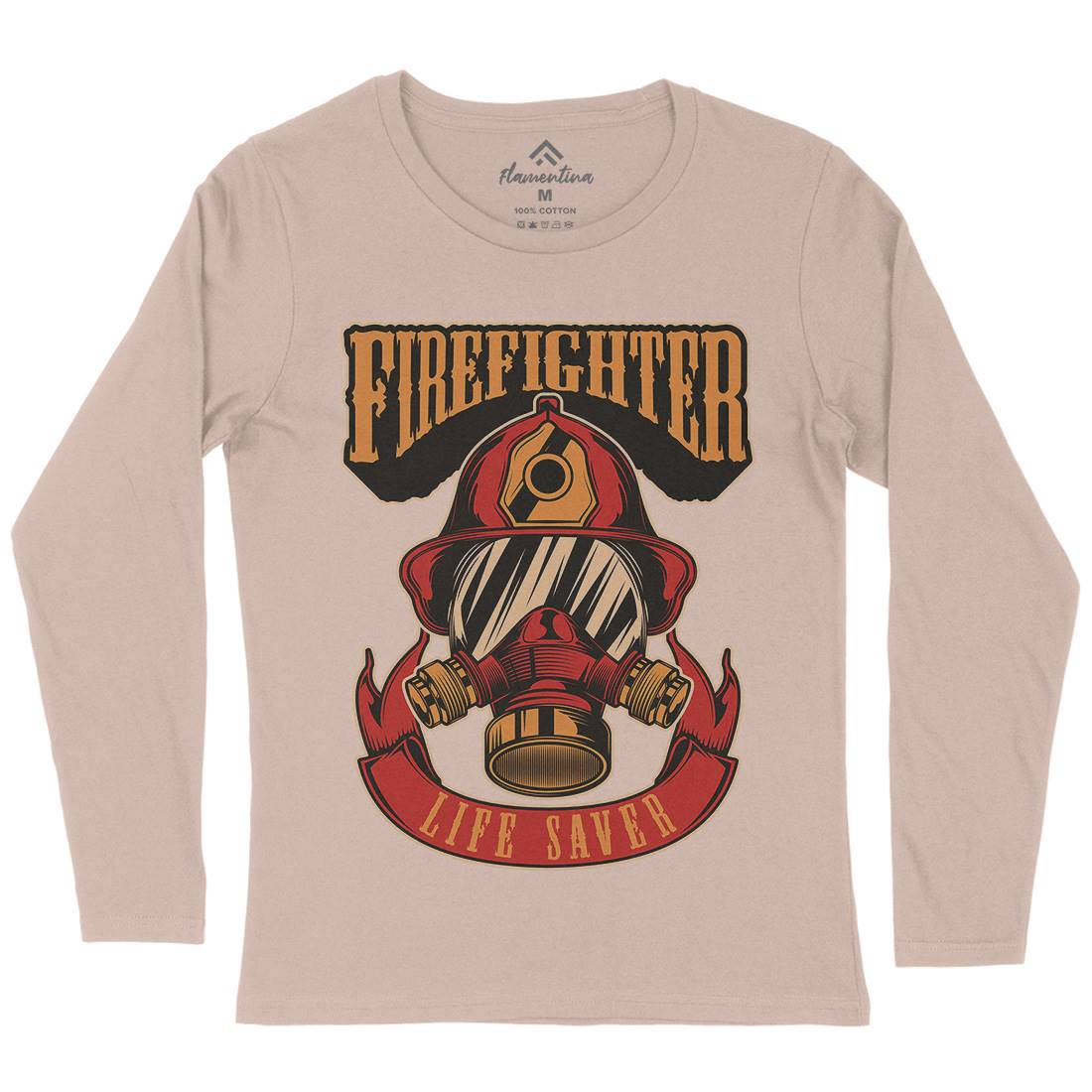 Life Saver Womens Long Sleeve T-Shirt Firefighters C827
