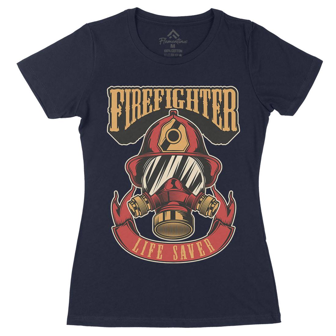 Life Saver Womens Organic Crew Neck T-Shirt Firefighters C827