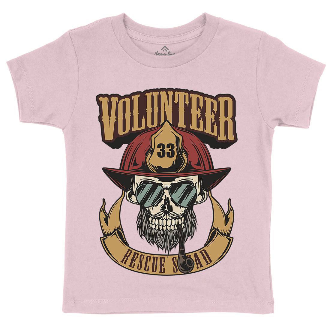 Volunteer Kids Organic Crew Neck T-Shirt Firefighters C829