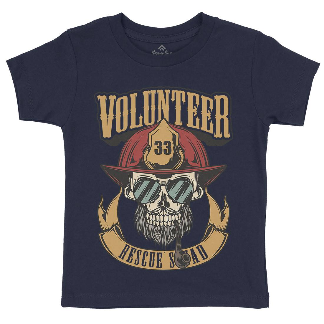 Volunteer Kids Organic Crew Neck T-Shirt Firefighters C829