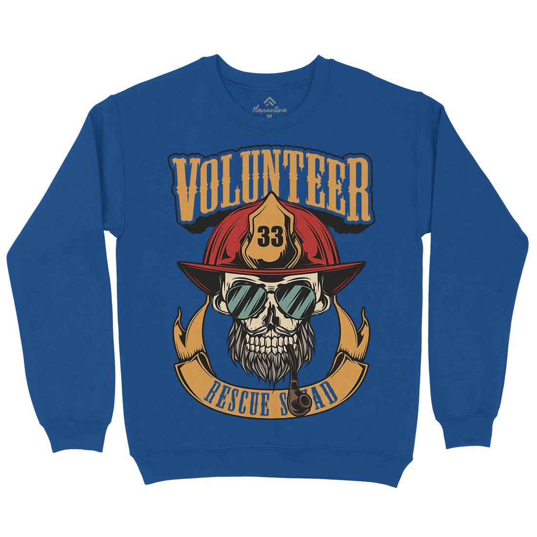 Volunteer Mens Crew Neck Sweatshirt Firefighters C829