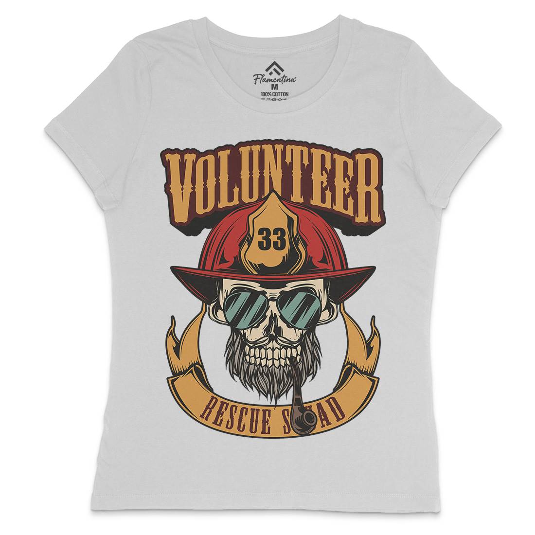 Volunteer Womens Crew Neck T-Shirt Firefighters C829