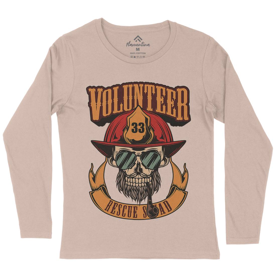 Volunteer Womens Long Sleeve T-Shirt Firefighters C829