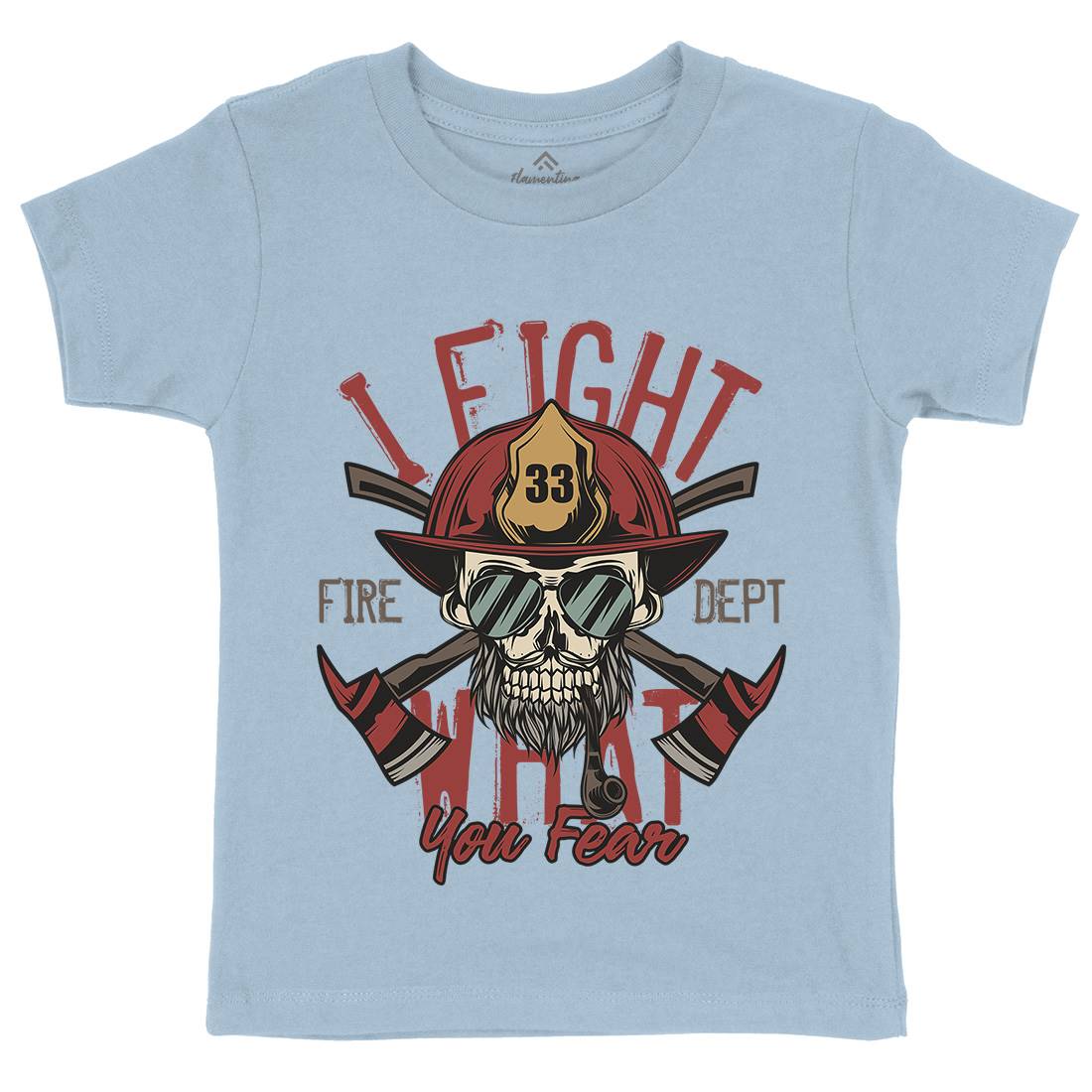 I Fight Kids Crew Neck T-Shirt Firefighters C830