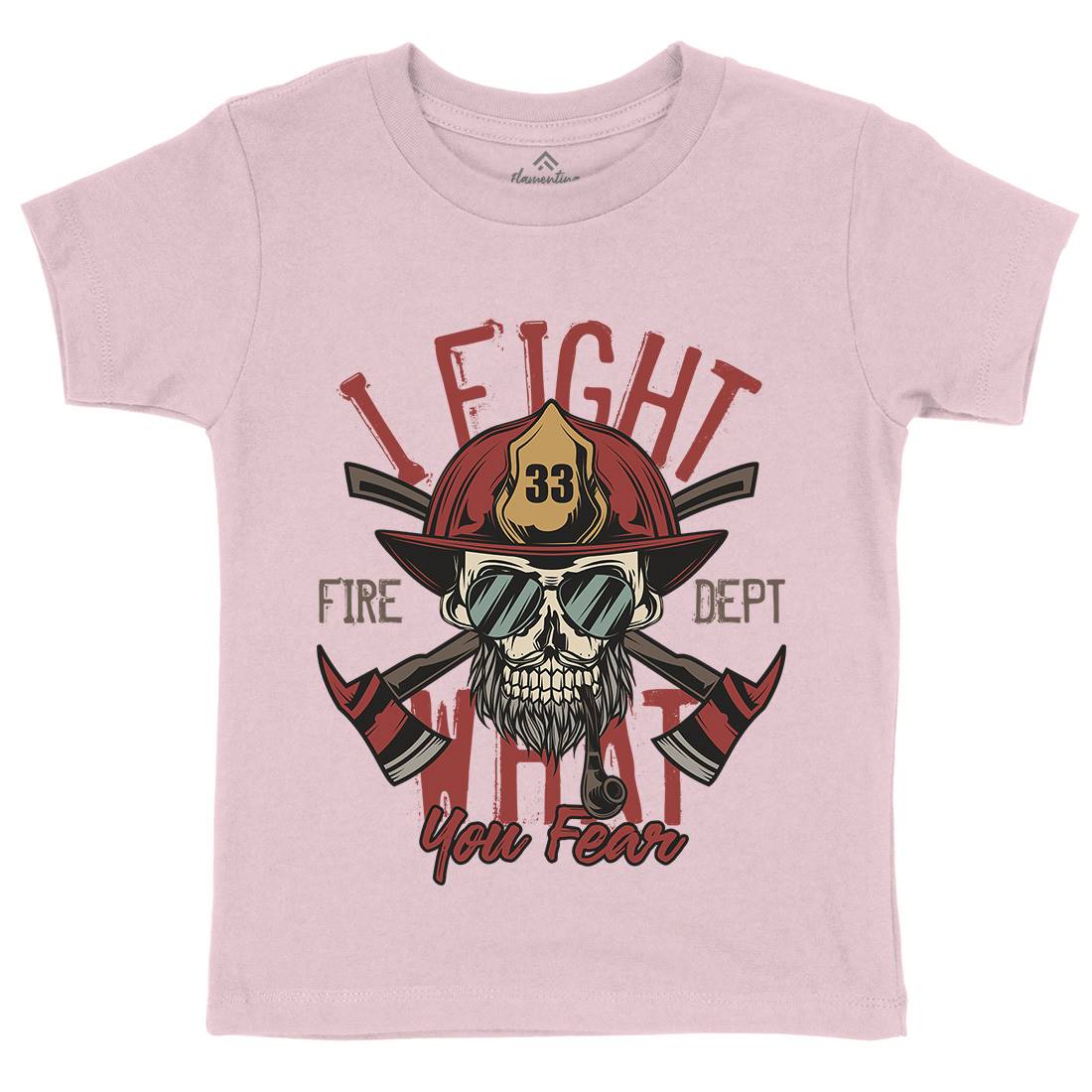 I Fight Kids Crew Neck T-Shirt Firefighters C830