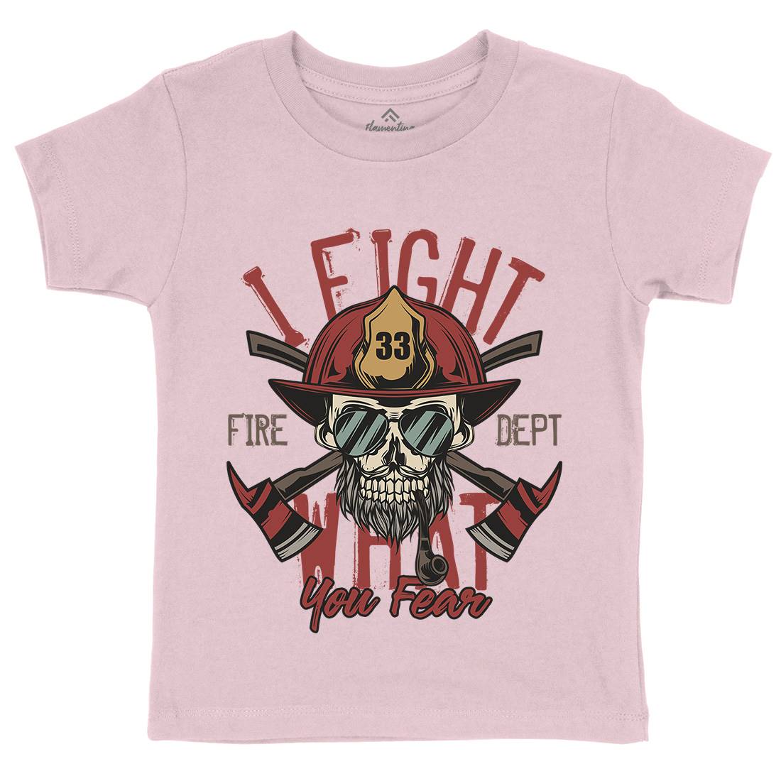 I Fight Kids Organic Crew Neck T-Shirt Firefighters C830