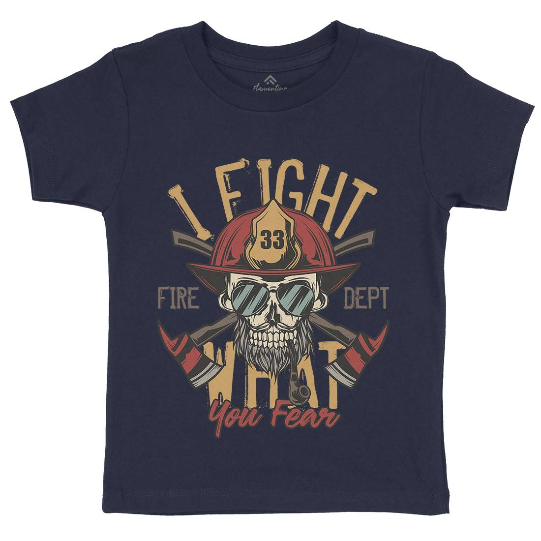 I Fight Kids Crew Neck T-Shirt Firefighters C830