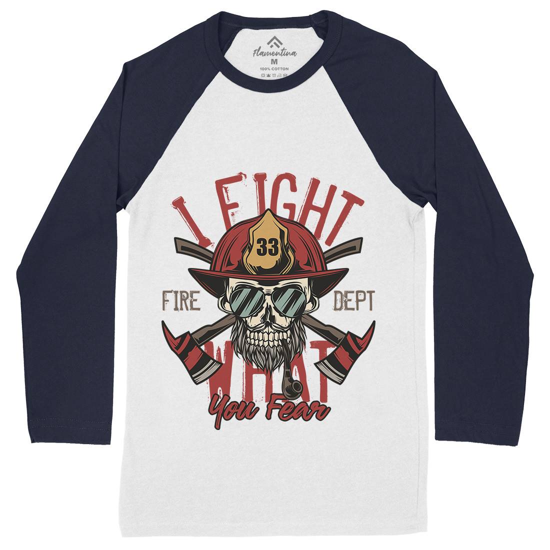 I Fight Mens Long Sleeve Baseball T-Shirt Firefighters C830