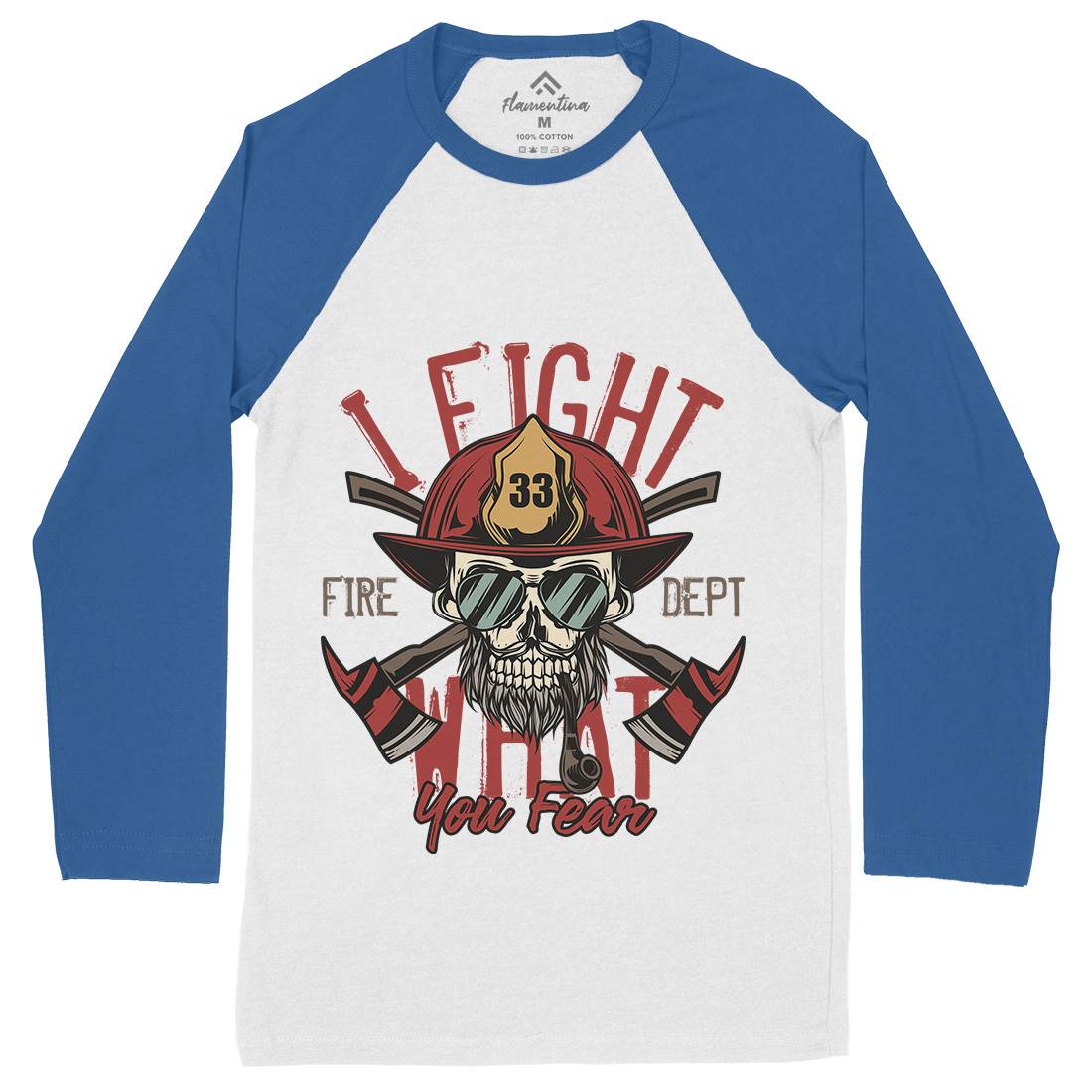 I Fight Mens Long Sleeve Baseball T-Shirt Firefighters C830
