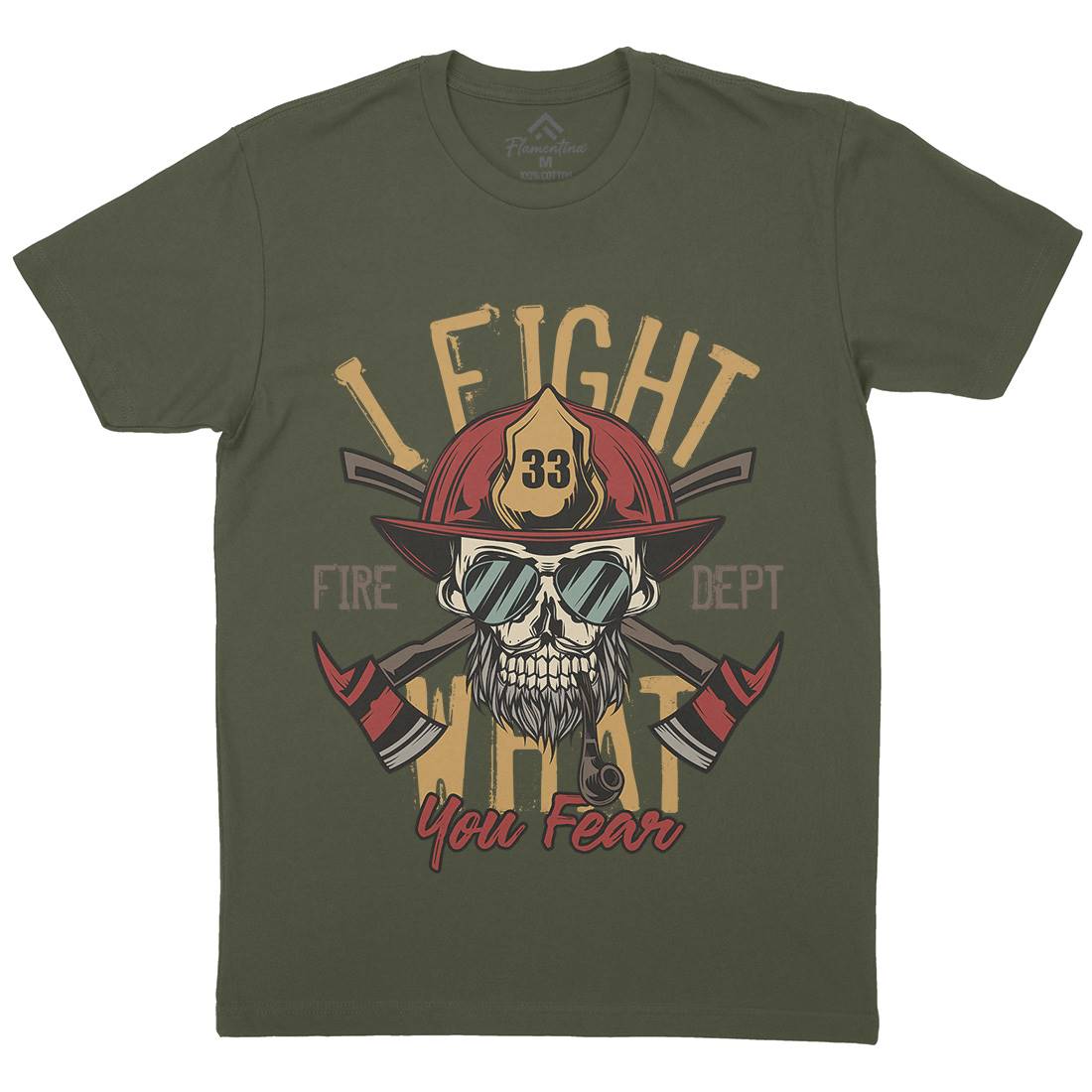 I Fight Mens Organic Crew Neck T-Shirt Firefighters C830