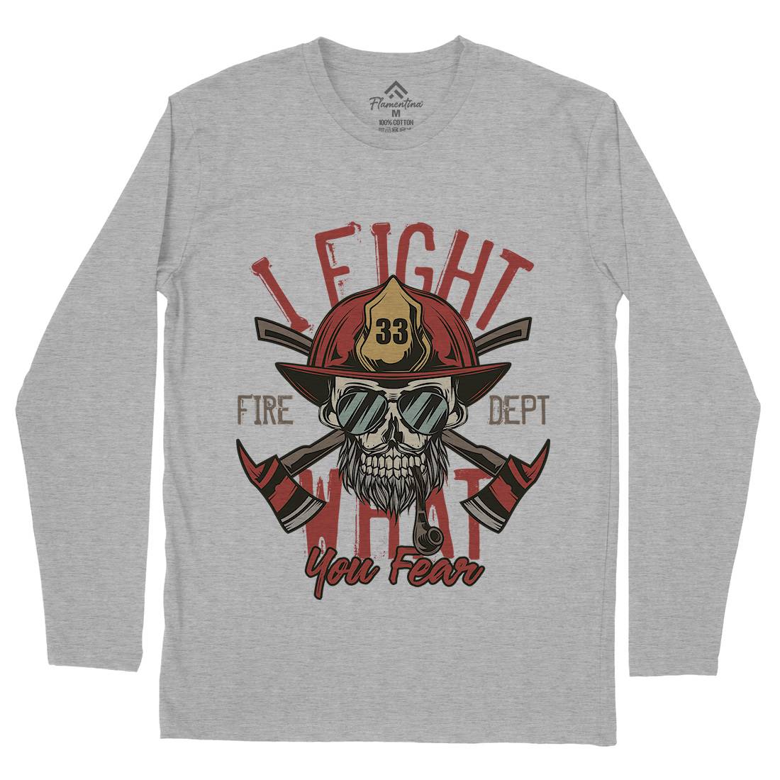 I Fight Mens Long Sleeve T-Shirt Firefighters C830