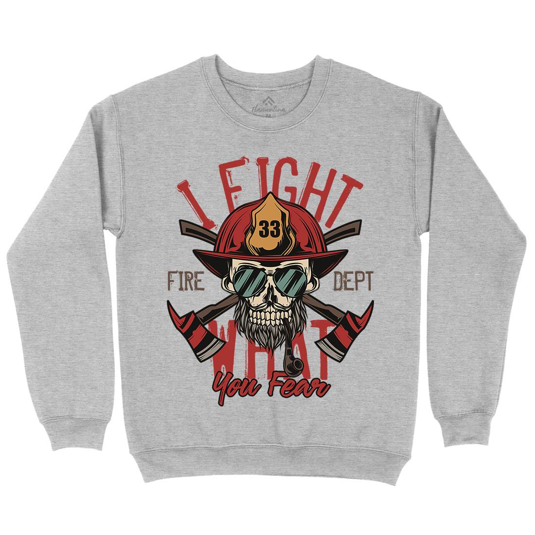 I Fight Mens Crew Neck Sweatshirt Firefighters C830