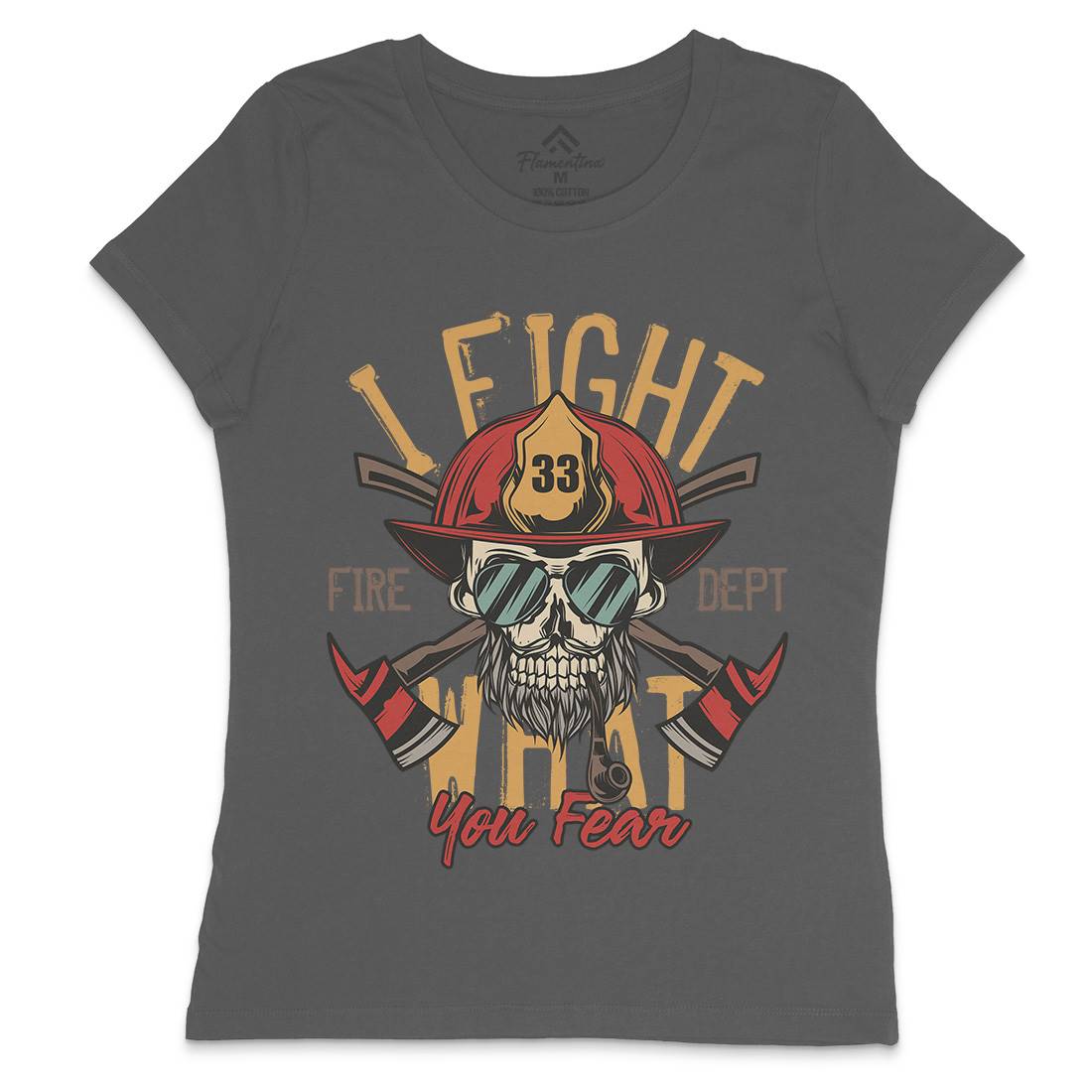 I Fight Womens Crew Neck T-Shirt Firefighters C830