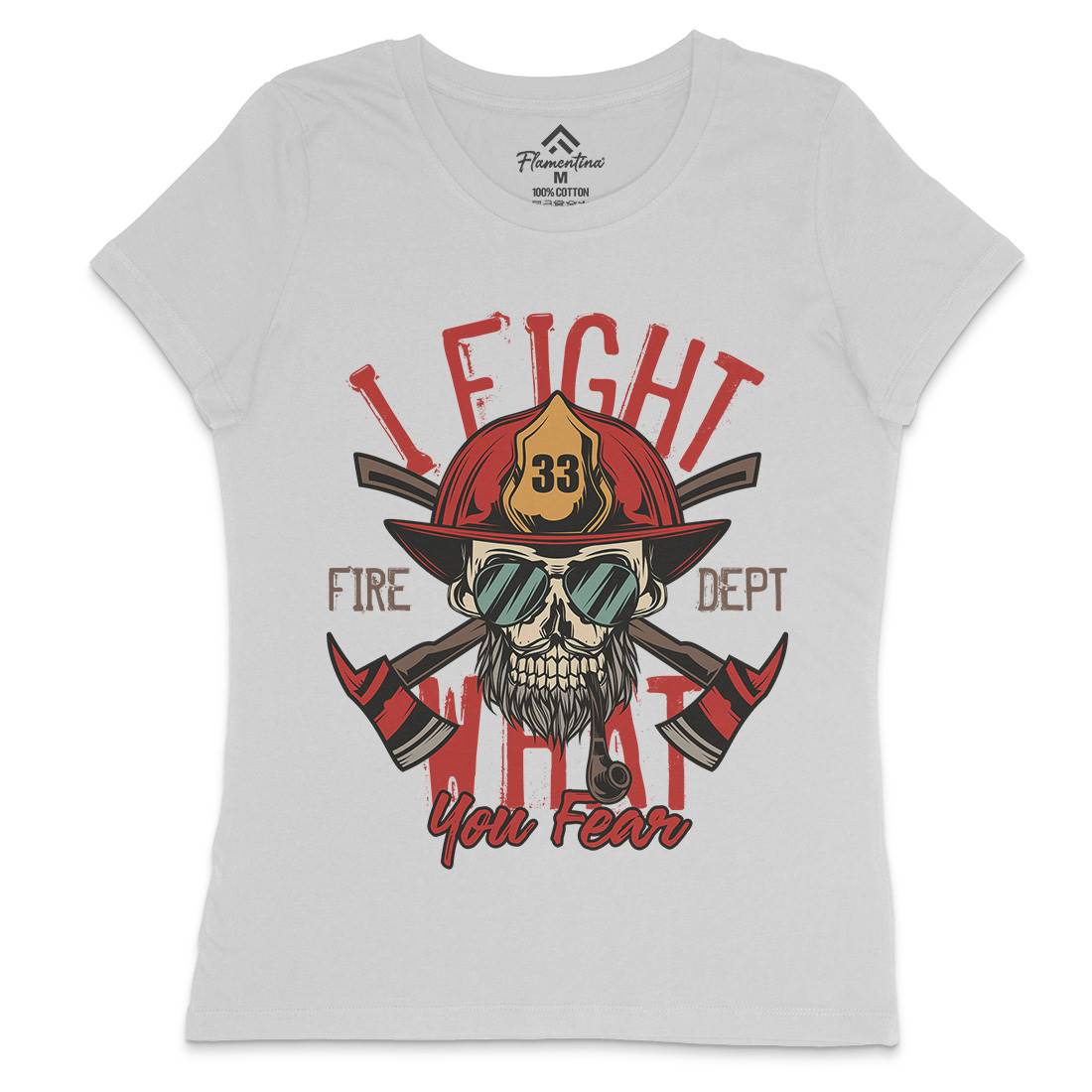 I Fight Womens Crew Neck T-Shirt Firefighters C830