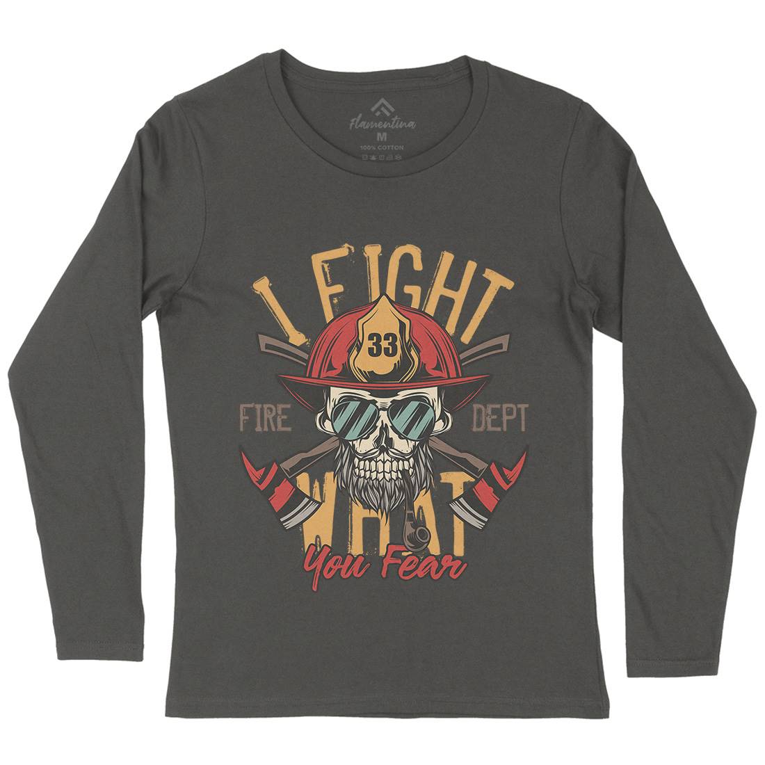 I Fight Womens Long Sleeve T-Shirt Firefighters C830