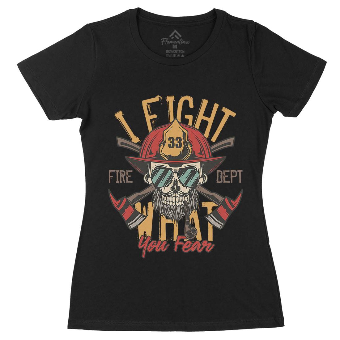 I Fight Womens Organic Crew Neck T-Shirt Firefighters C830