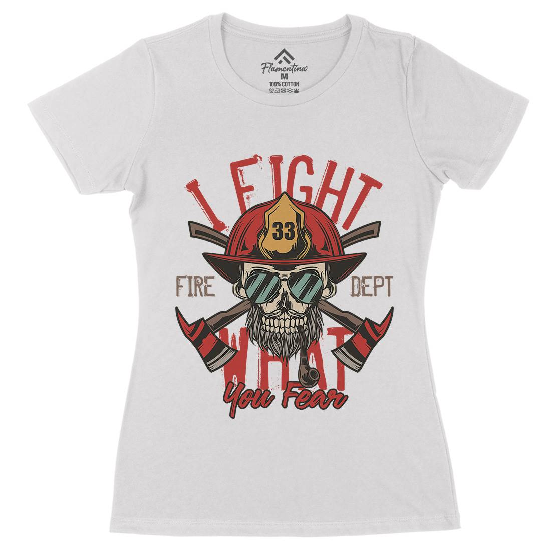 I Fight Womens Organic Crew Neck T-Shirt Firefighters C830