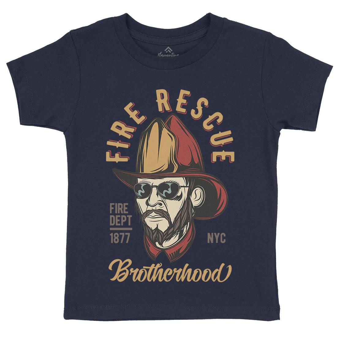 Fire Rescue Kids Crew Neck T-Shirt Firefighters C831