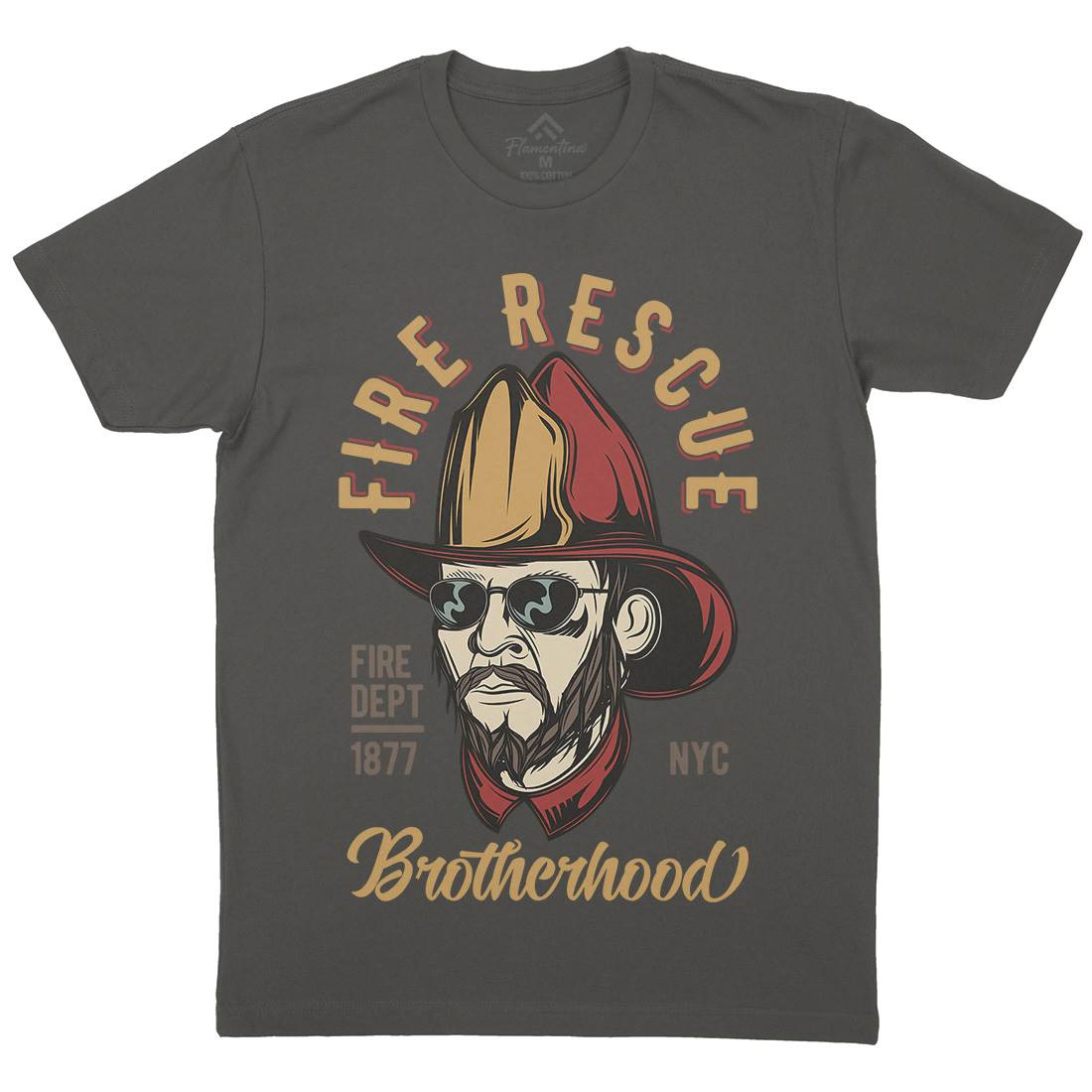Fire Rescue Mens Crew Neck T-Shirt Firefighters C831