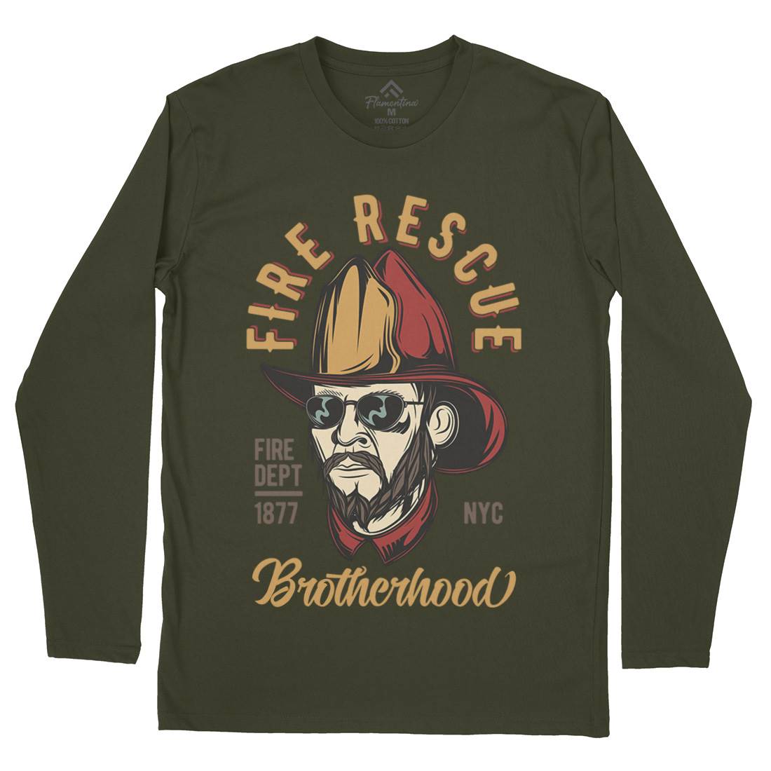 Fire Rescue Mens Long Sleeve T-Shirt Firefighters C831