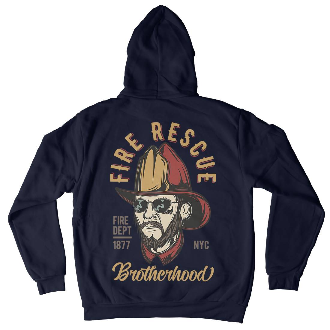 Fire Rescue Mens Hoodie With Pocket Firefighters C831